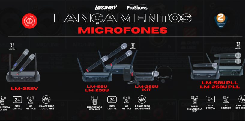 Lançamento: ProShows traz novos microfones da Lexsen