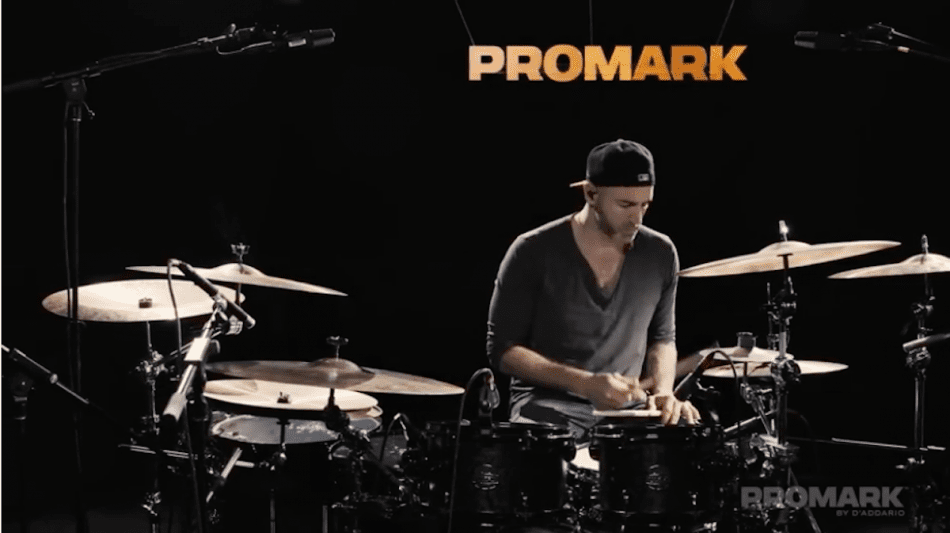 Matt Halpern e sua baqueta assinada Hickory Matt Halpern Wood Tip da Promark