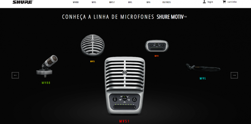 Shure lança lojas oficiais no Mercado Livre e Amazon Brasil