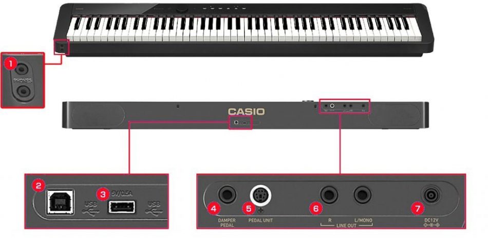 Piano digital portátil Casio Privia PX-S3100 de 88 teclas