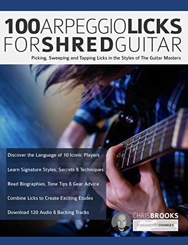 100 Arpeggio Licks for Shred Guitar: Picking, Sweeping and Tapping Licks in the Styles of The Guitar Masters (Learn Rock Guitar Technique) (English Edition)