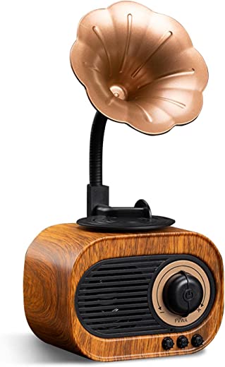 2 Pcs Alto-falante retrô portátil BT – Gramophone Music Box Home Desktop Decoração | Alto-falante de volume