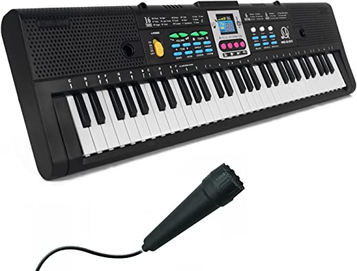 61 Teclas Teclado Eletrônico de Música Digital Crianças Multifuncional Piano Elétrico para Piano Aluno com Função de Microfone Instrumento Musical