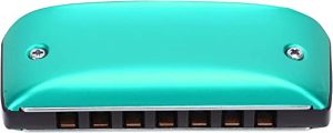 7 Hole Mini Blues Harmonica,C key D key Mouth Organ Wind Instrument for Beginner Playing (Green D key)