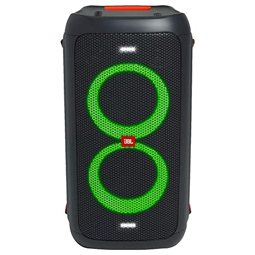 Caixa de Som Amplificada JBL Party Box 100 Bluetooth e Luzes LED, 160W, Preto