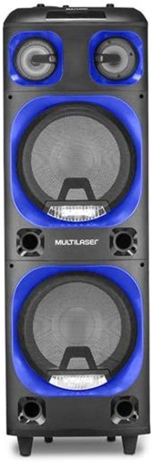 Caixa de Som Torre Double 12 Pol. Multilaser 2000w Bt/aux/sd/usb/fm Led Sp343