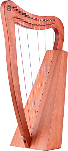 calau Walter.t 15 cordas harpa de lira instrumento de corda de madeira com alça de bolsa de transporte Pano de limpeza Chave de ajuste para iniciantes