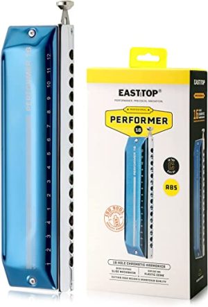 East top Gaita cromática de 16 furos 64 tons chave C, gaita profissional de órgão