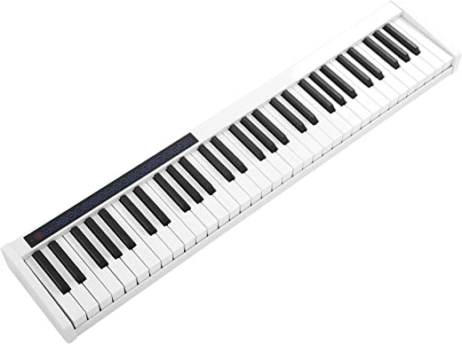 Electrical Piano, 128 Keys 61 Key Tapes Digital Piano Keyboard Musical Instrument with Bluetooth Connection and MP3 Function(white)