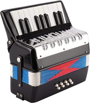 Eujgoov Acordeão 8 e 17 teclas, adequado como presente, teclado musical de piano