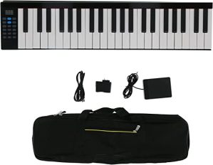 Eujgoov Piano dobrável, órgão eletrônico inteligente digital Bluetooth multifuncional de 88 teclas com alto-falante