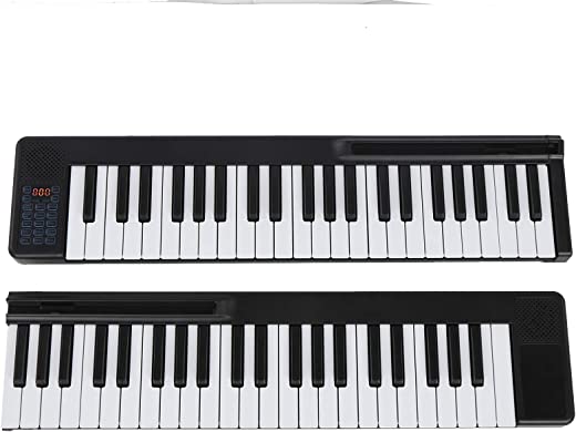 Eujgoov Teclado musical destacável, 88 teclas, instrumento musical eletrônico portátil para iniciantes (preto)