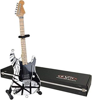EVH Minature Guitars Mini réplica de guitarra EVH preta e branca Van Halen (EVH003)