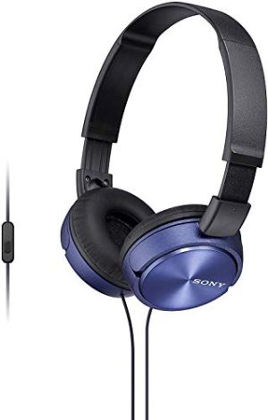 Fone de Ouvido com Microfone, Sony, Preto / Azul