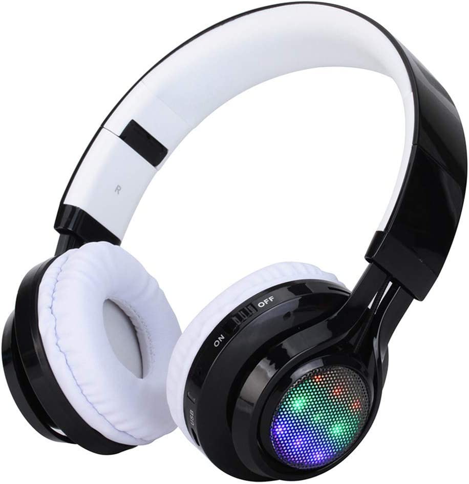 Fones de ouvido Bluetooth ADITAM, Bluetooth 4.2 Sistema Hi-Fi Estéreo Dobrável Sem Fio Fones de Ouvido Estéreo Suporta Função de Chamada, Música com Led, um Double the comfort