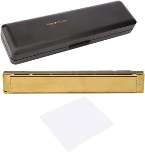 Gaita de órgão da boca de aço inoxidável para amantes de gaita (dourado)