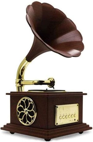 Gramophone, fonógrafo Bluetooth 4.2 Gravador Música Som Dinâmico