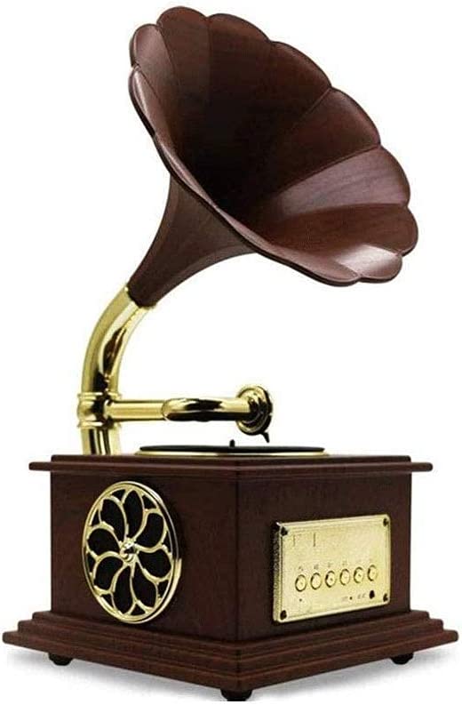 Gramophone, fonógrafo Bluetooth 4.2 Gravador Música Som Dinâmico, Mini Metal Estilo Retro Cabo de Áudio Casa Escritório Club Bar Decoração Enfeites Toda Família
