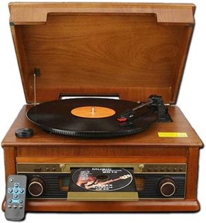 Gramophone, toca-discos retrô clássico, conexão sem fio toca-discos estilo vintage