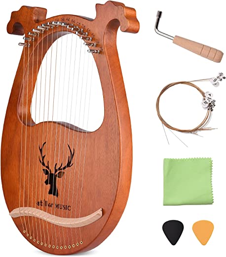 Harpa de lira de 16 cordas, instrumento de corda