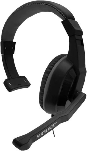Headset Monoauricular P3 3.5mm Profissional Microfone com Redução de Ruído Preto Multilaser – PH374