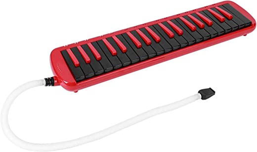 Instrumento melodica de 37 teclas com teclado de piano de ar bocal, instrumento musical com bolsa de transporte para iniciantes (vermelho)
