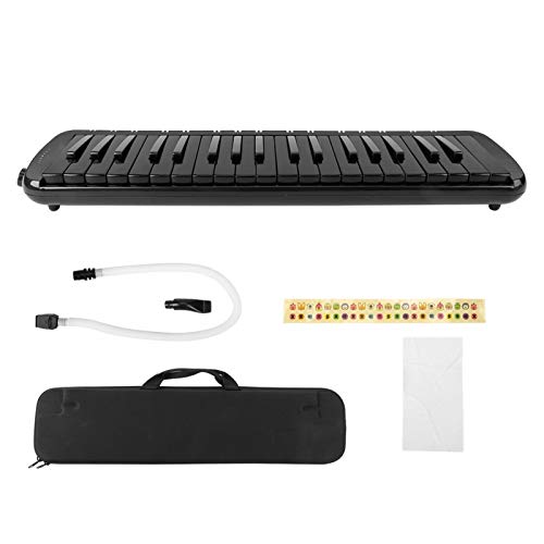 Instrumento Melodica de 37 teclas com teclado de piano de ar bocal, instrumento musical com bolsa de transporte para iniciantes (preto)