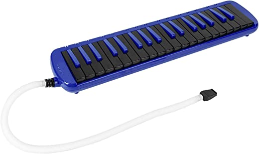 Instrumento melodica de 37 teclas com teclado de piano de ar bocal, instrumento musical com bolsa de transporte para iniciantes (azul)