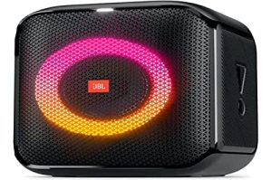 JBL Caixa de som portátil para festas com Bluetooth e efeitos de luzes JBLPBENCOREESSBR, preto, Grande