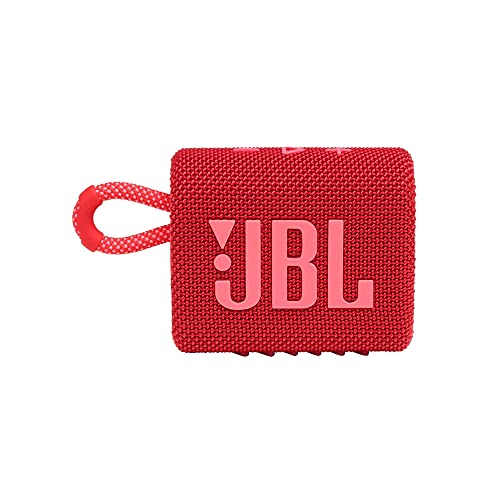 JBL Go 3: Alto-falante portátil com Bluetooth, bateria integrada, à prova d’água e poeira – Vermelho
