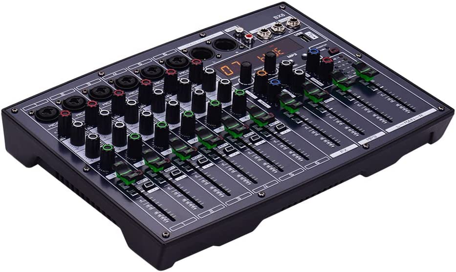 KKcare BX6 Compacto 6 Canais Mixer Console de Mixagem com 16 Efeitos DSP Fonte