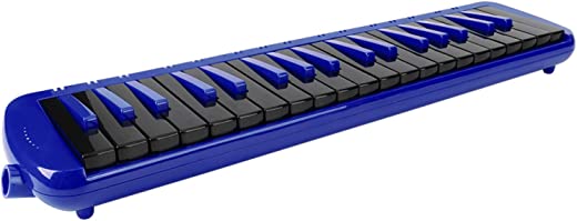 Melodica de 37 teclas, instrumento musical de sopro F-37s com prática de design ergonômico + bolsa Adequado para iniciantes ou amantes de melodica (azul)