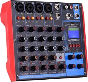 Moniss AG-6 Console de Mixagem Portátil de 6 Canais Mixer