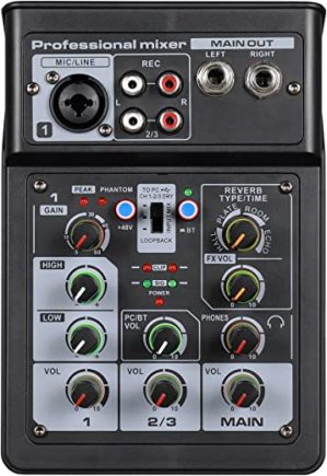 Moniss Misturador De Áudio De 3 Canais Bt Digital Stereo Sound Board Console System