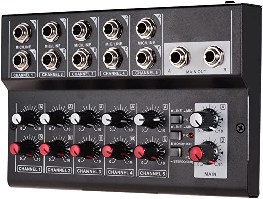 Moniss MIX5210 Console de mixagem de 10 canais Mixer de áudio digital estéreo para gravação de DJ em rede transmissão ao vivo karaokê