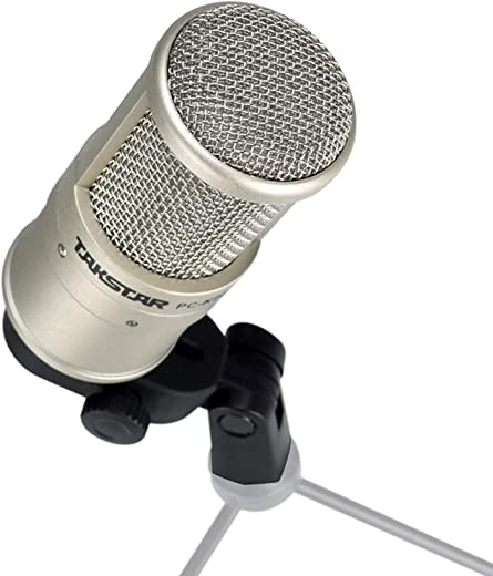 Moniss Pc-K200 Microfone De Gravação Condensador Cardióide-Direcional Estrutura De Metal Resposta De Frequência Ampla Com Montagem De Choque