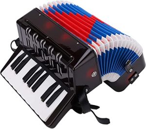 Piano Acordeão 17 Teclas 8 Baixos Iniciante Acordeão Instrumento Musical Teclado
