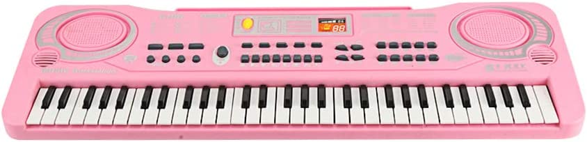 Queenser 61 Chaves Órgão Eletrônico USB Teclado Digital Piano Instrumento Musical Brinquedo Infantil com Microfone