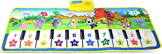 Queenser Tapete de Piano do bebê Tapete de Toque Musical 100x36 CM Música Esteira Do Teclado De Piano Bebê Infantil Brinquedo Educativo