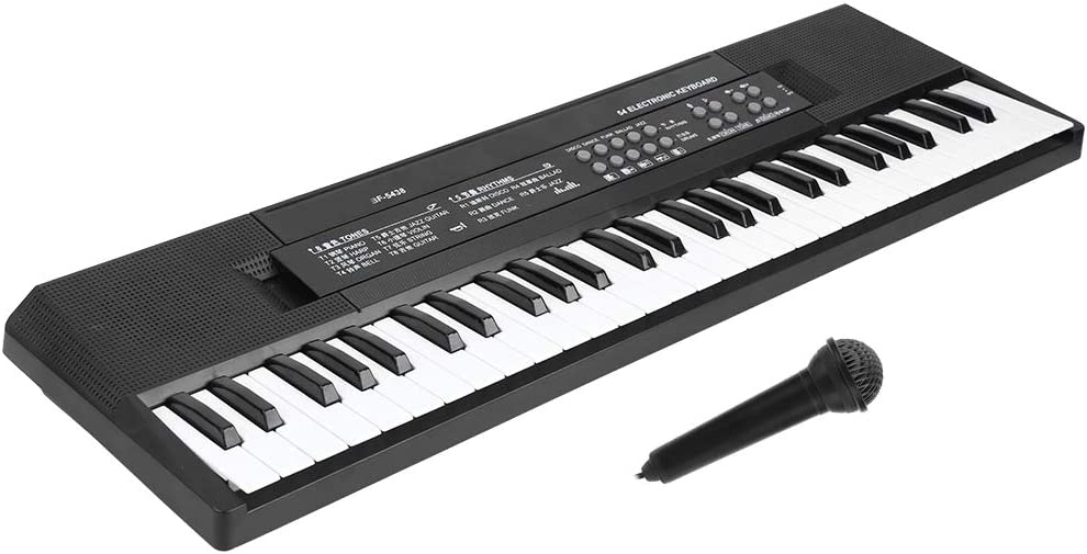 Teclados de órgão eletrônico, teclado de piano de 54 teclas com microfone