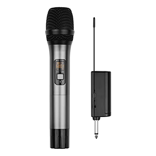 Tomshin Sistema de microfone sem fio UHF com microfone cardióide portátil e receptor de 16 canais para entrevista de transmissão ao vivo de vídeo