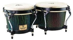 Tycoon Percussion STBS-B DI série Supremo Bongos, acabamento íris escuro de 18 cm e 21 cm