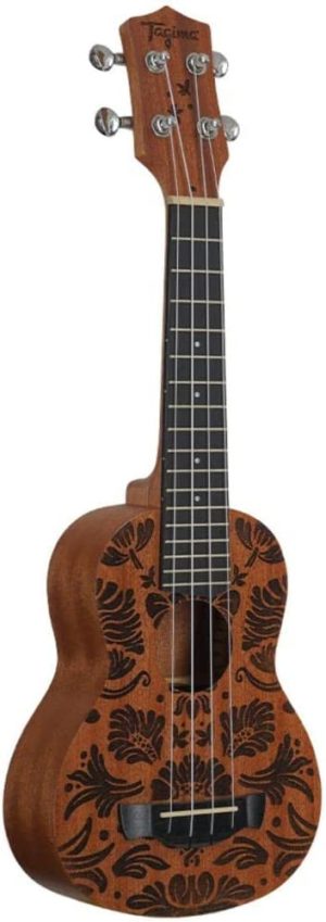 Ukulele Acústico Concert cordas Nylon Natural walnut Satin 23-K Floral Tagima Hawaii Series