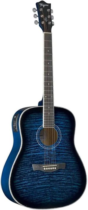 Violão eletroacústico Dreadnought non-cutaway aço Transparent blue fade Maragogi EQ Alpaha Séries Tagima