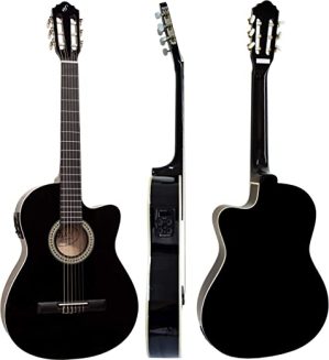 Violão Eletroacústico Flat Cutaway Nylon NF-14 Preto