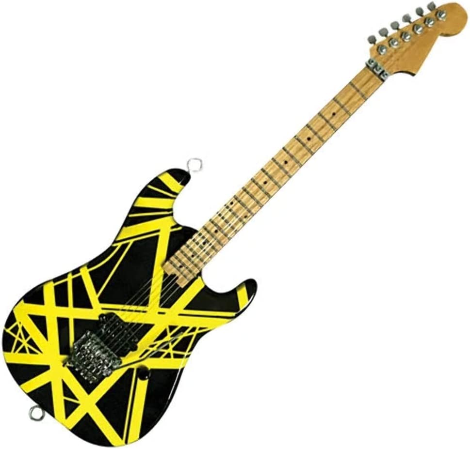 EVH Minature Guitars EVH Mini réplica de guitarra Van Halen preto e amarelo (EVH002)
