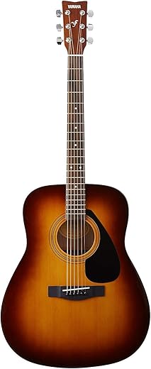 Yamaha F310 – Guitarra acústica de corda de aço tamanho completo – Corpo ocidental tradicional – Sunburst marrom tabaco