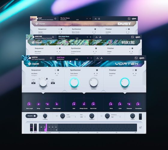UJAM expande a série Usynth com VORTEX, WEBCORE e DUST
