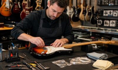 Manutenção básica de guitarras na loja: um serviço que fideliza clientes