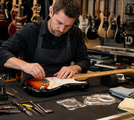 Manutenção básica de guitarras na loja: um serviço que fideliza clientes